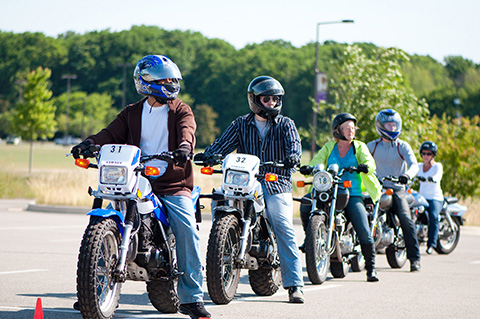 Motorcycle Safety students on the range