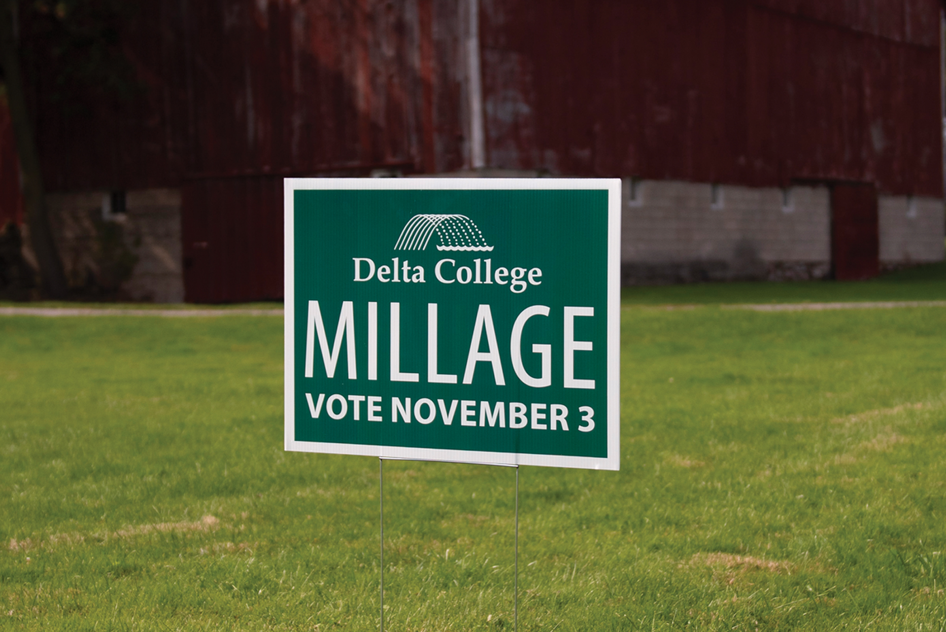 Delta College Millage sign