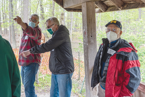 Retirees at the covered bridge