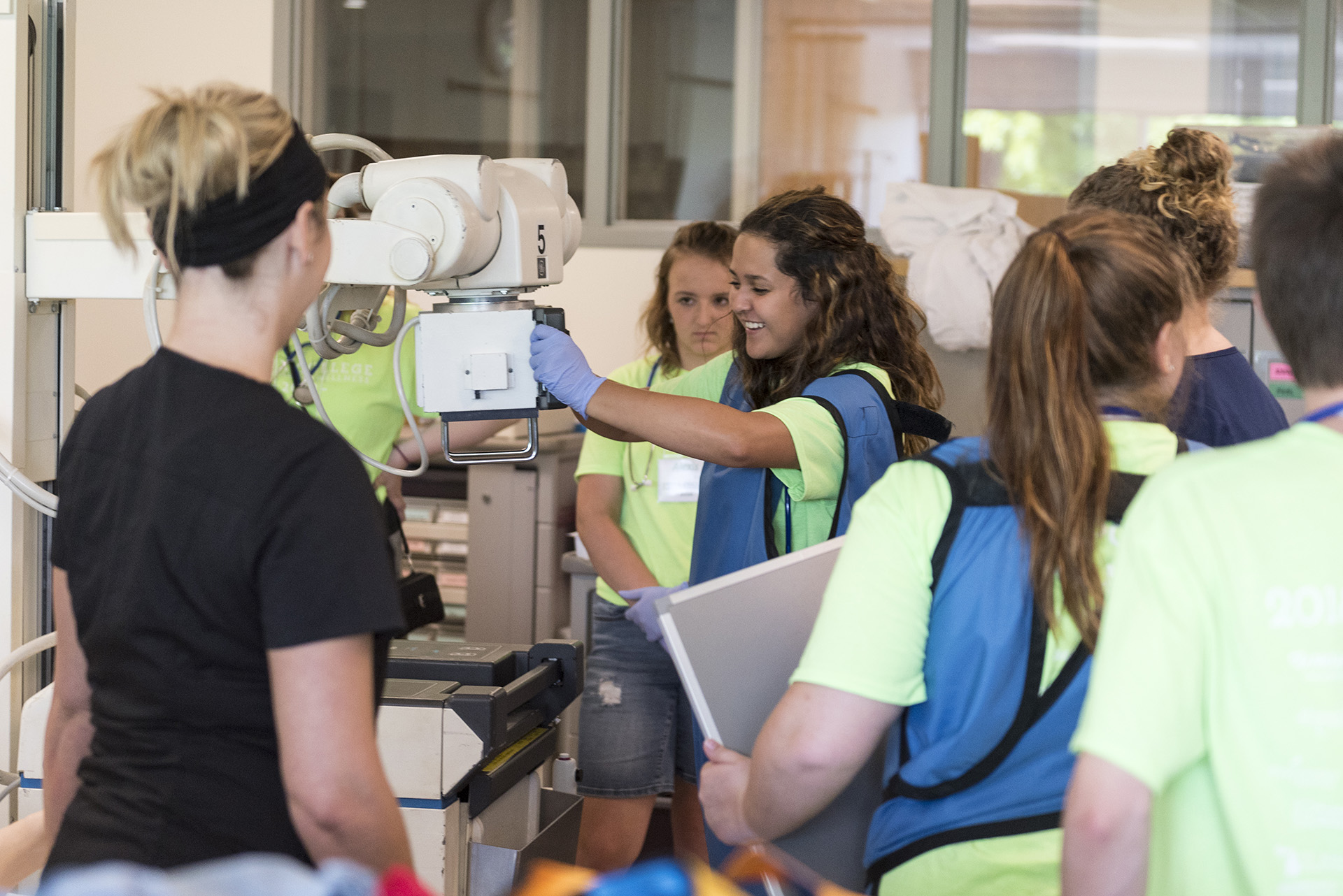 Campers working in the simiulation lab