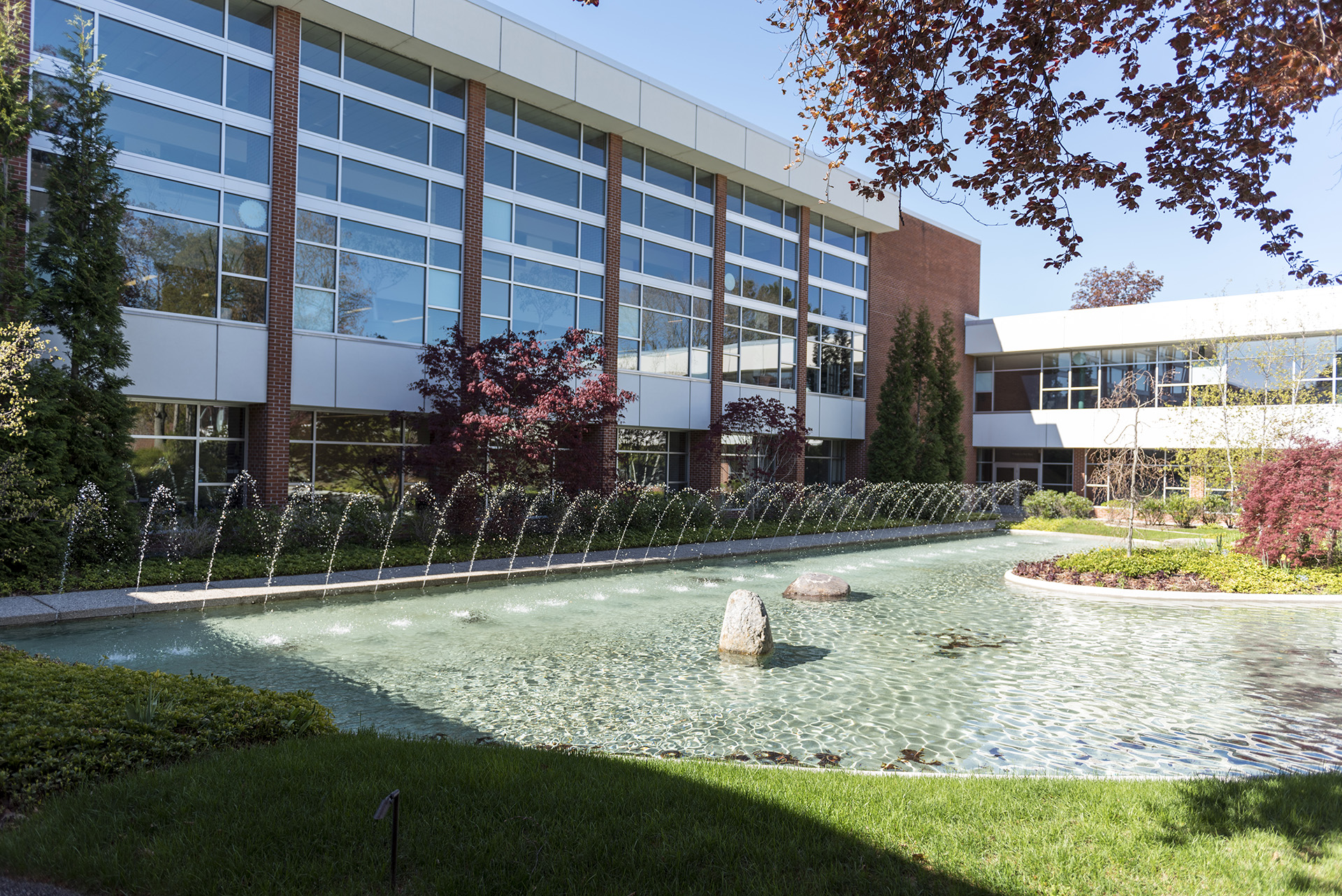 Delta's fountain in the courtyard