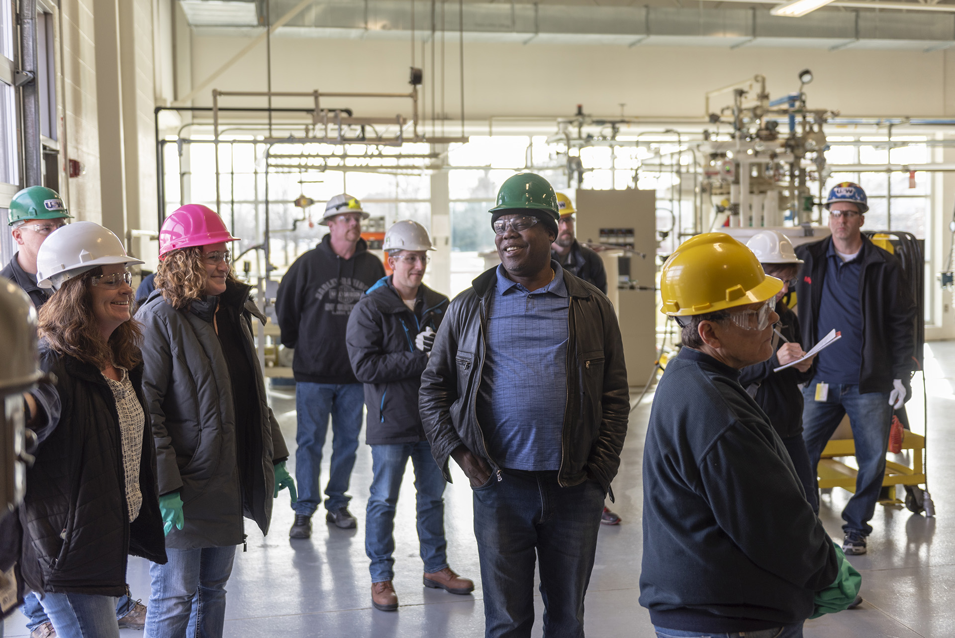 Employers touring the Chemical Processing lab