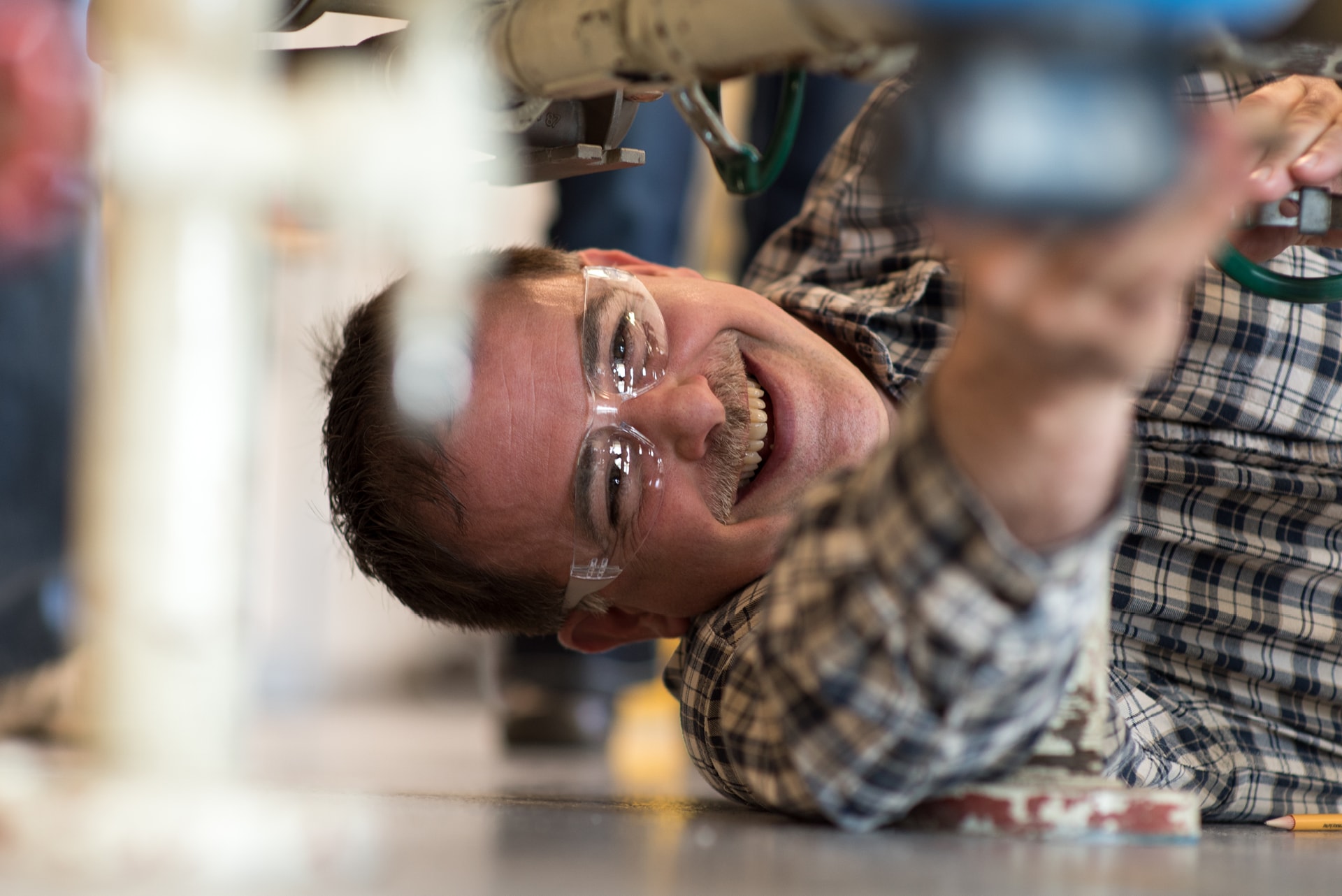 Student working in the Chemical Processing lab