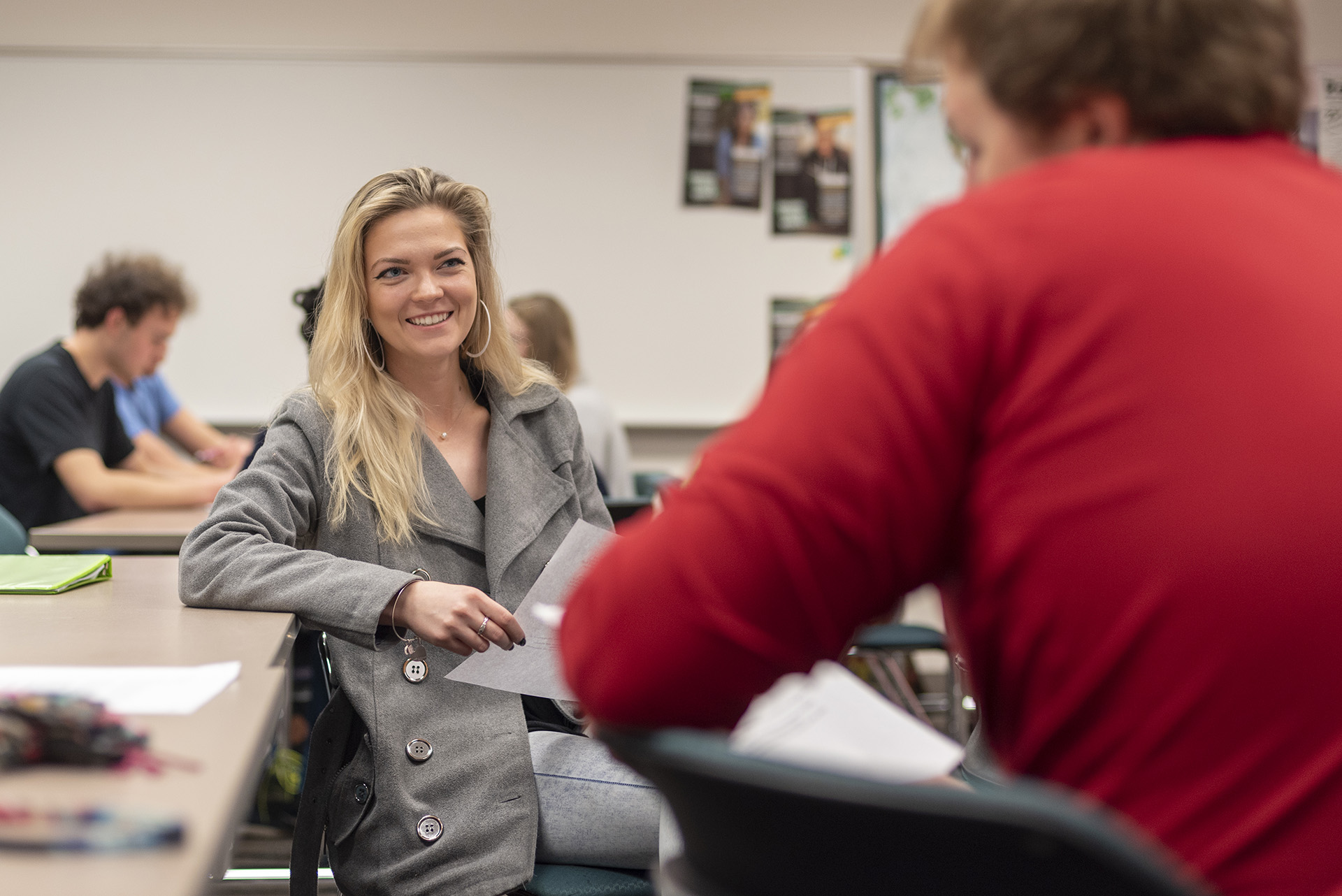 Student in classroom