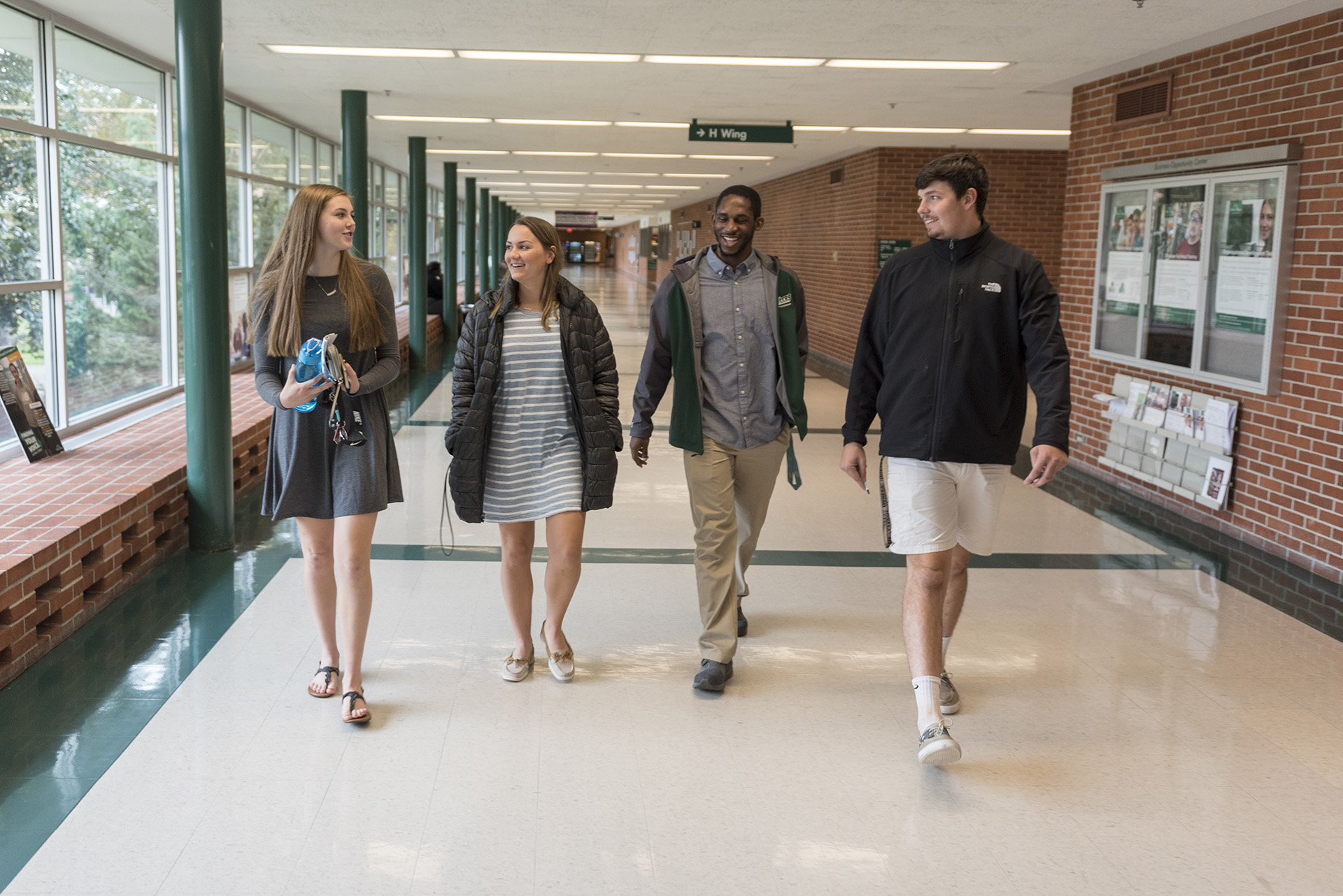 Students walking through the halls