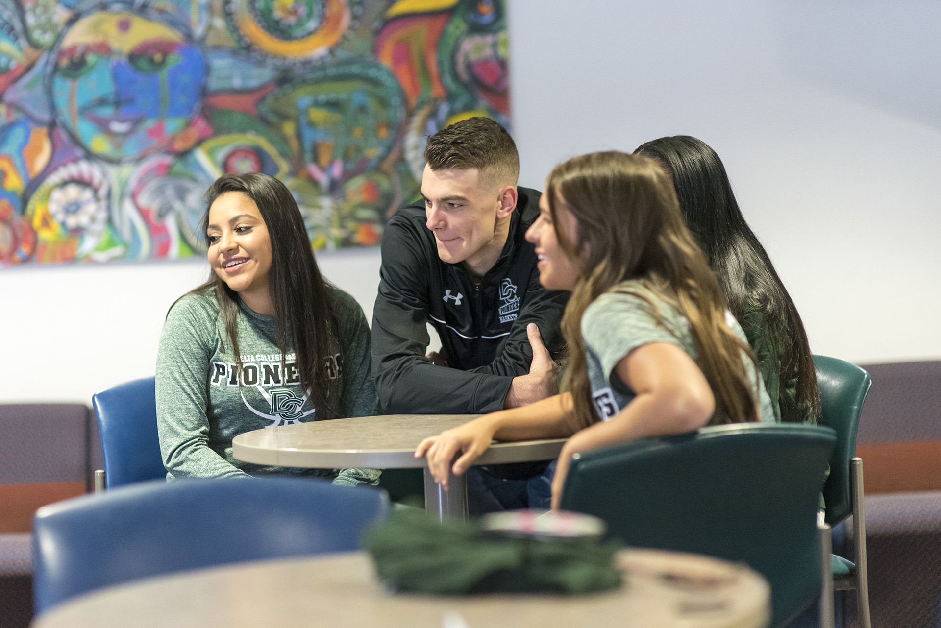 A group of students in the Commons.