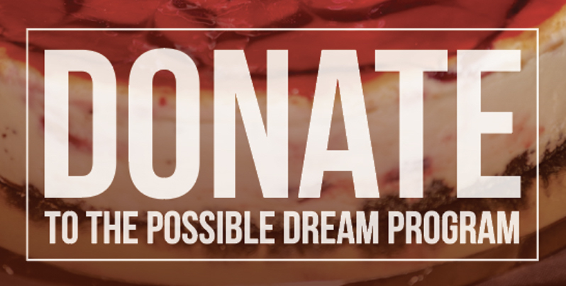 Donate button with dessert photo